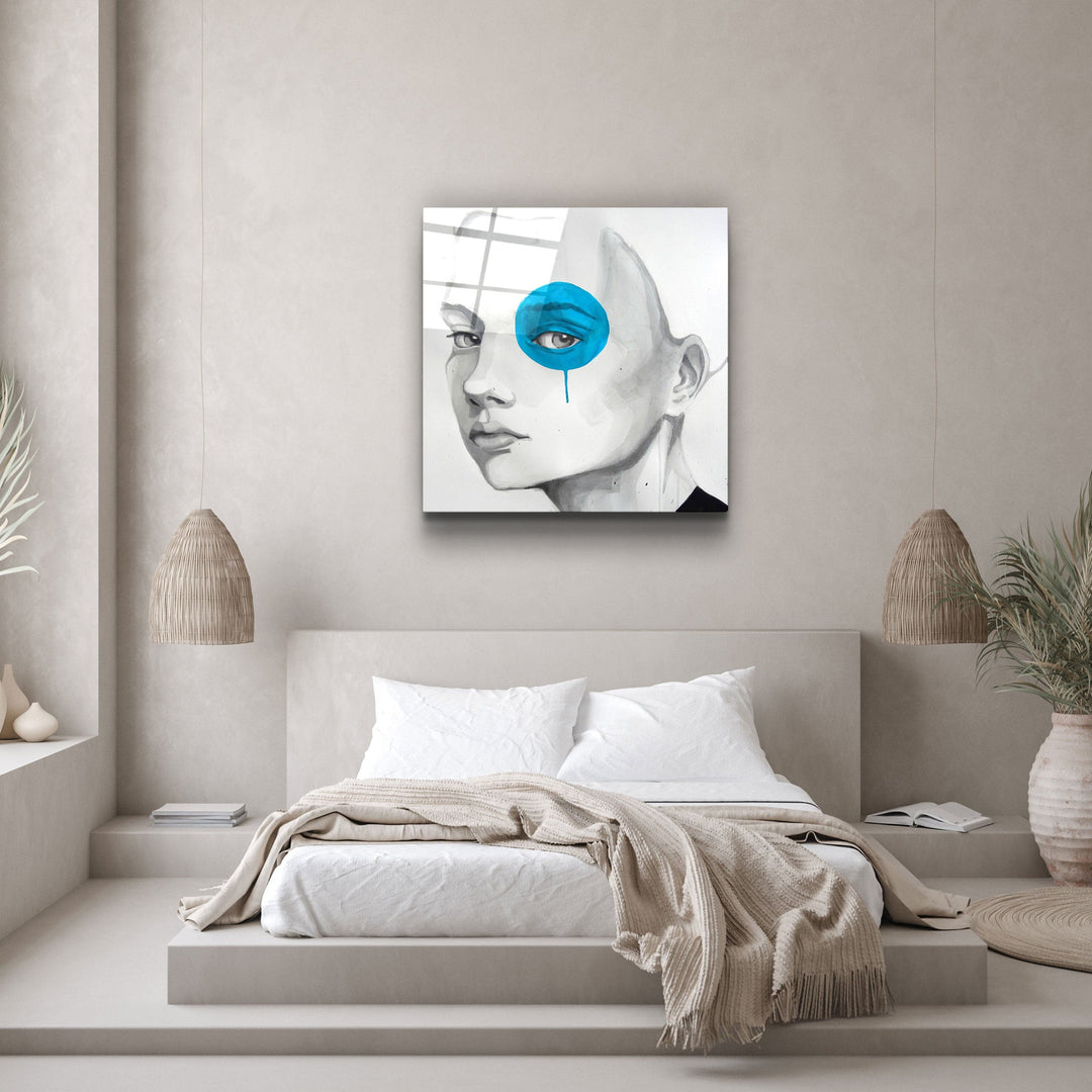 ・"Blue Eye"・Glass Wall Art | Artdesigna Glass Printing Wall Arts.