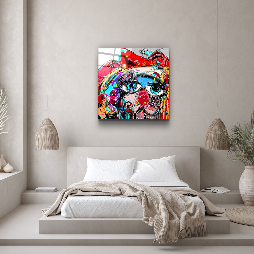 ・"Abstract Colorful Portrait"・Glass Wall Art | Artdesigna Glass Printing Wall Arts.