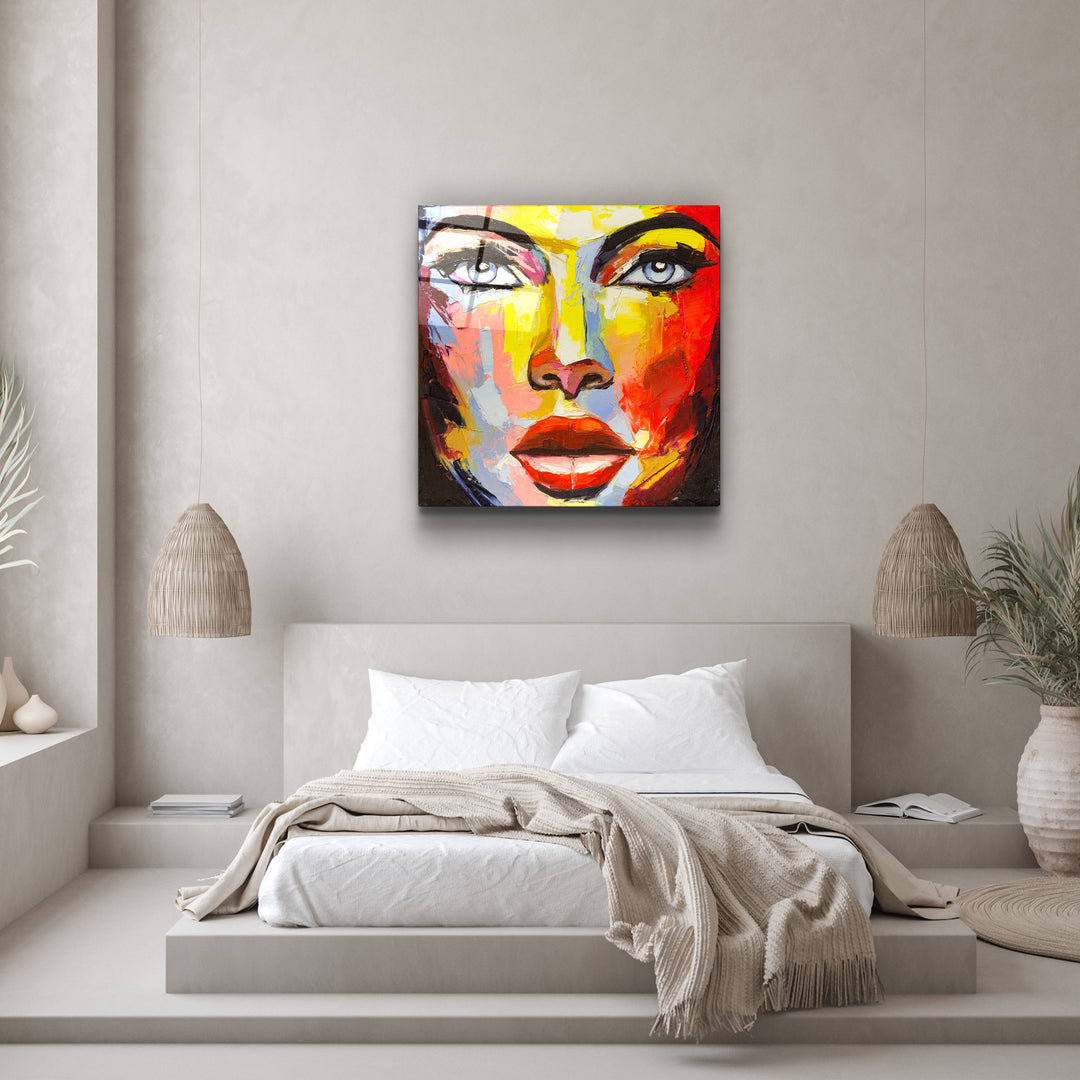 ・"Abstract Woman Portrait"・Glass Wall Art | Artdesigna Glass Printing Wall Arts.