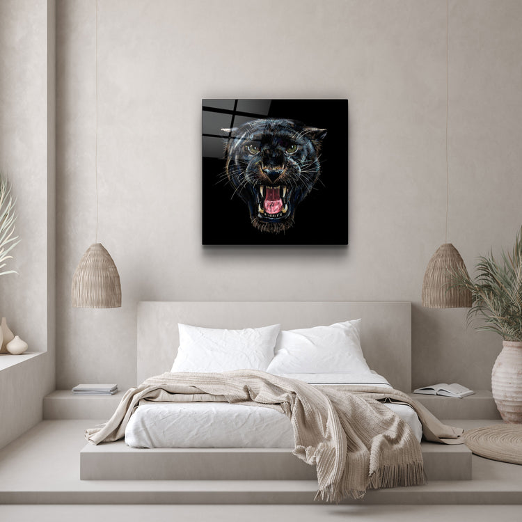 ・"Wild Panther"・Glass Wall Art | Artdesigna Glass Printing Wall Arts.