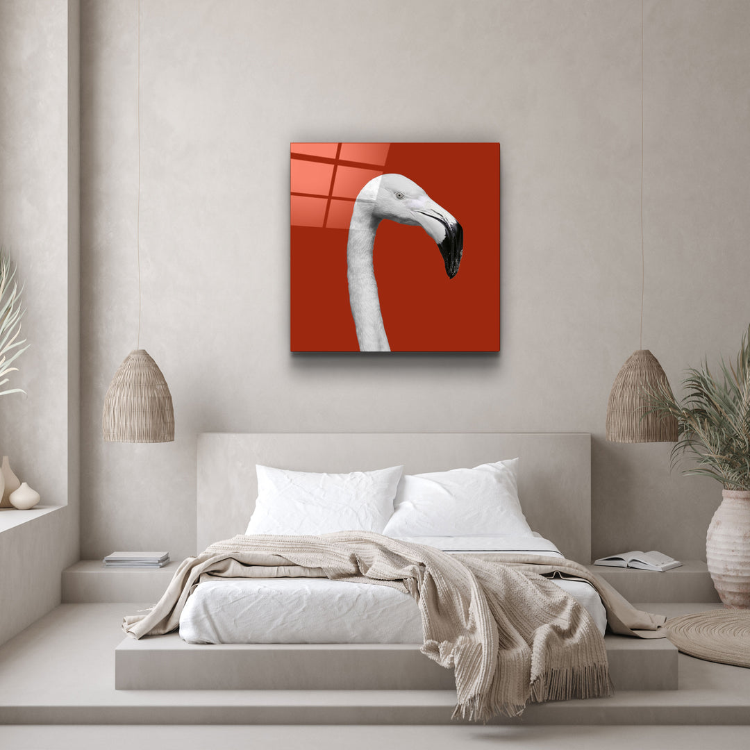 ・"Flamingo - Red"・Glass Wall Art | Artdesigna Glass Printing Wall Arts.