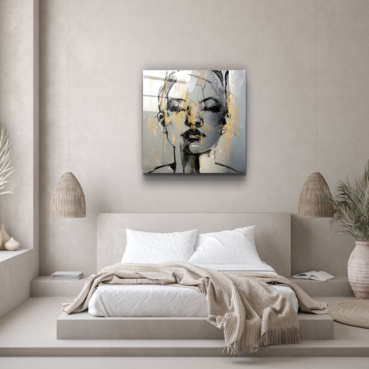 ・"Abstract Woman Portrait V3"・Glass Wall Art | Artdesigna Glass Printing Wall Arts.