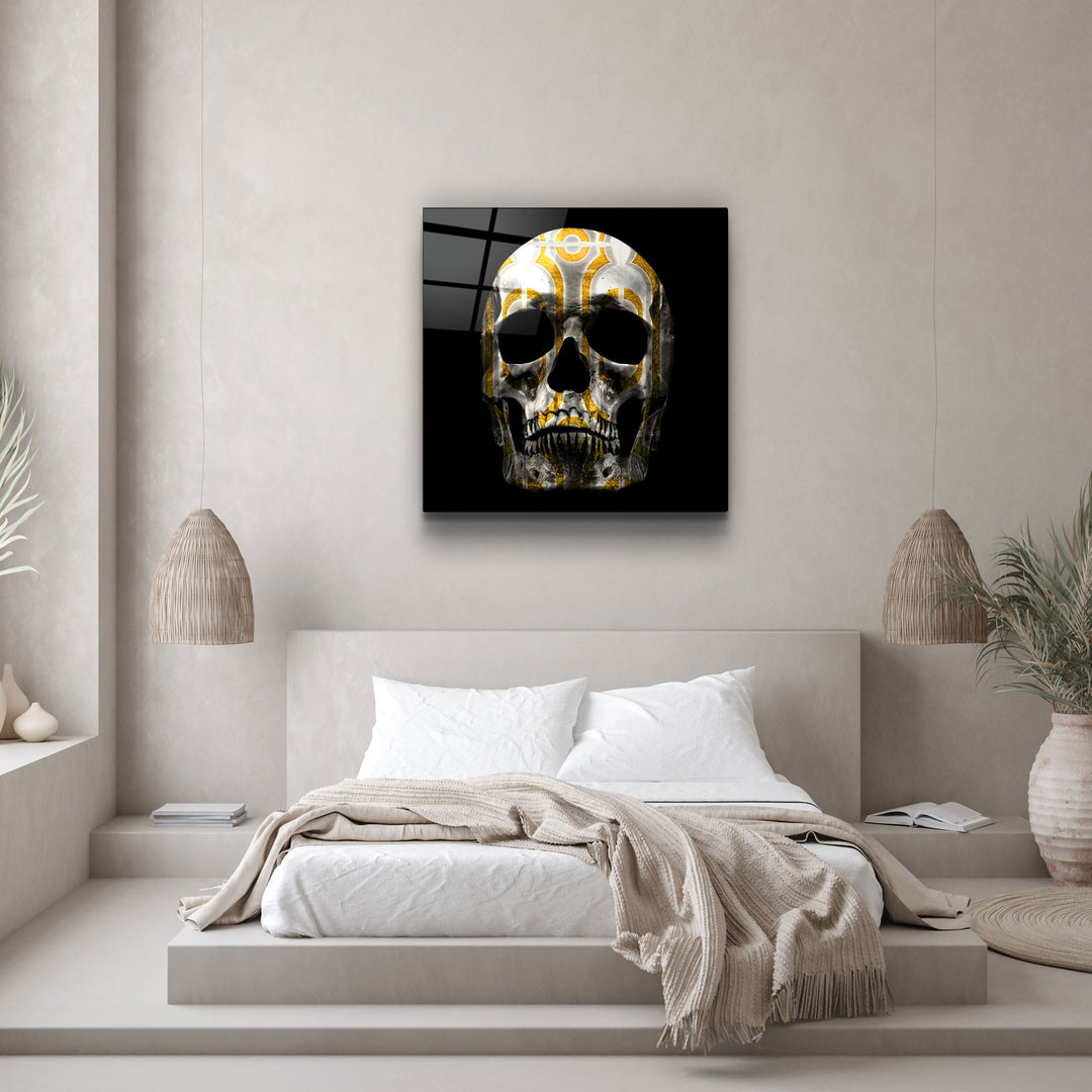 ・"Abstract Skull"・Glass Wall Art | Artdesigna Glass Printing Wall Arts.