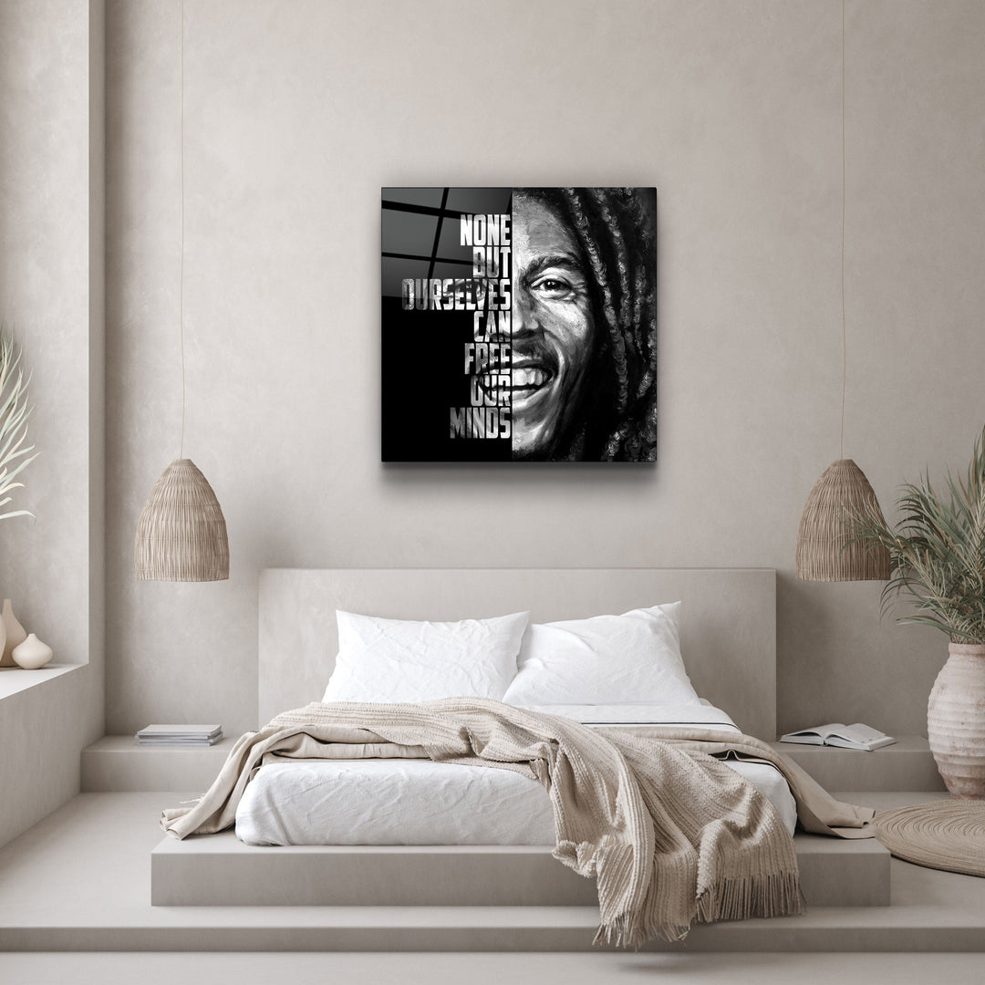 ・"Bob Marley"・Designers Collection Glass Wall Art | Artdesigna Glass Printing Wall Arts.