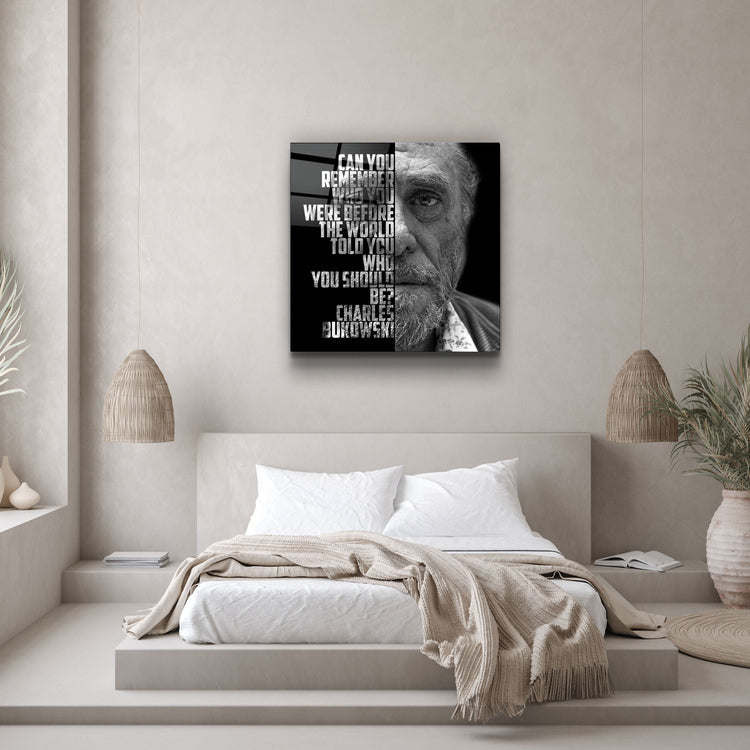 ・"Charles Bukowski"・Designers Collection Glass Wall Art | Artdesigna Glass Printing Wall Arts.