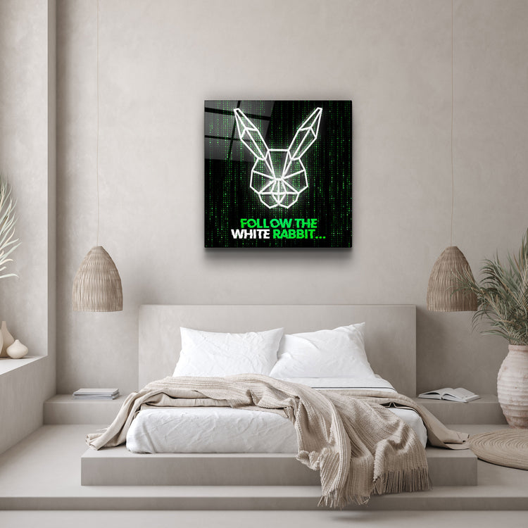 ・"Follow the Rabbit"・Glass Wall Art | Artdesigna Glass Printing Wall Arts.