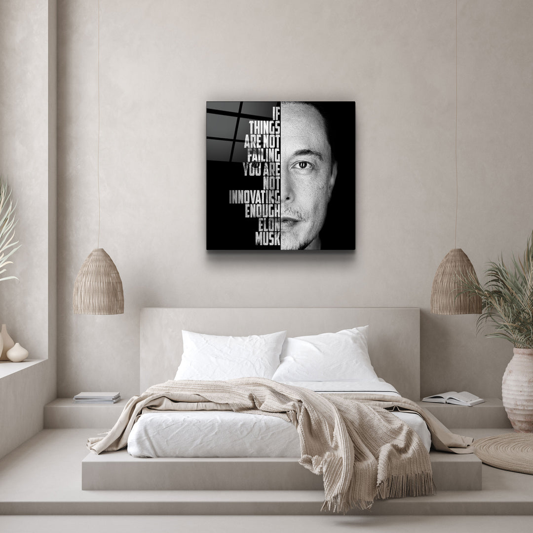 ・"Elon Musk"・Designers Collection Glass Wall Art | Artdesigna Glass Printing Wall Arts.