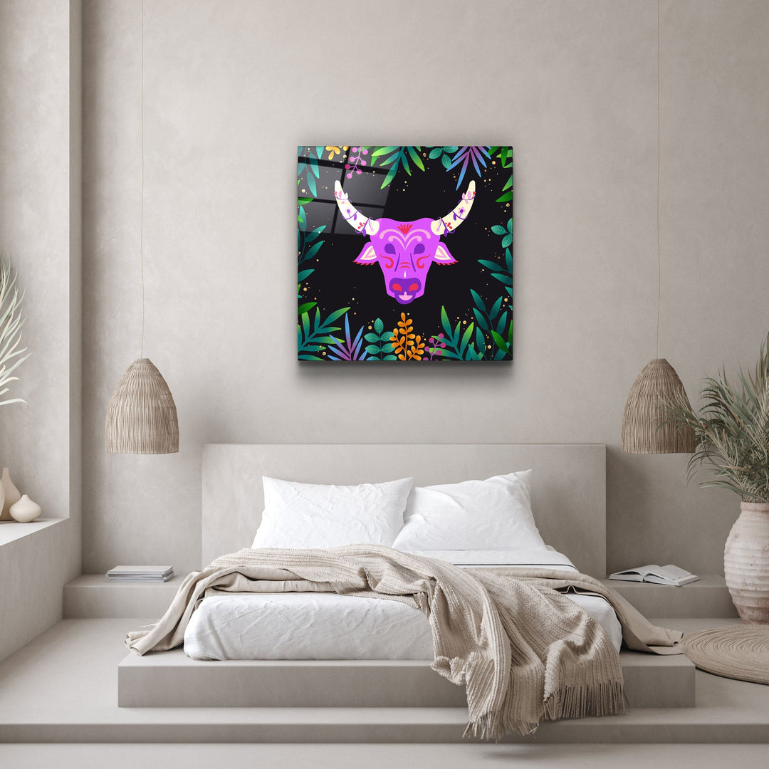 ・"Animal Republic-Wild Cattle"・Designers Collection Glass Wall Art | Artdesigna Glass Printing Wall Arts.