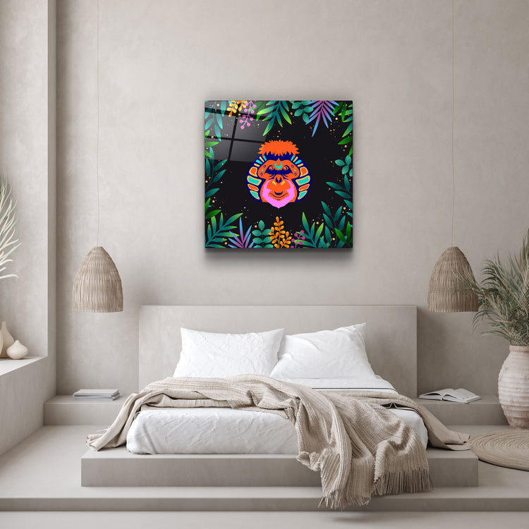 ・"Animal Republic-Orangutan"・Designers Collection Glass Wall Art | Artdesigna Glass Printing Wall Arts.