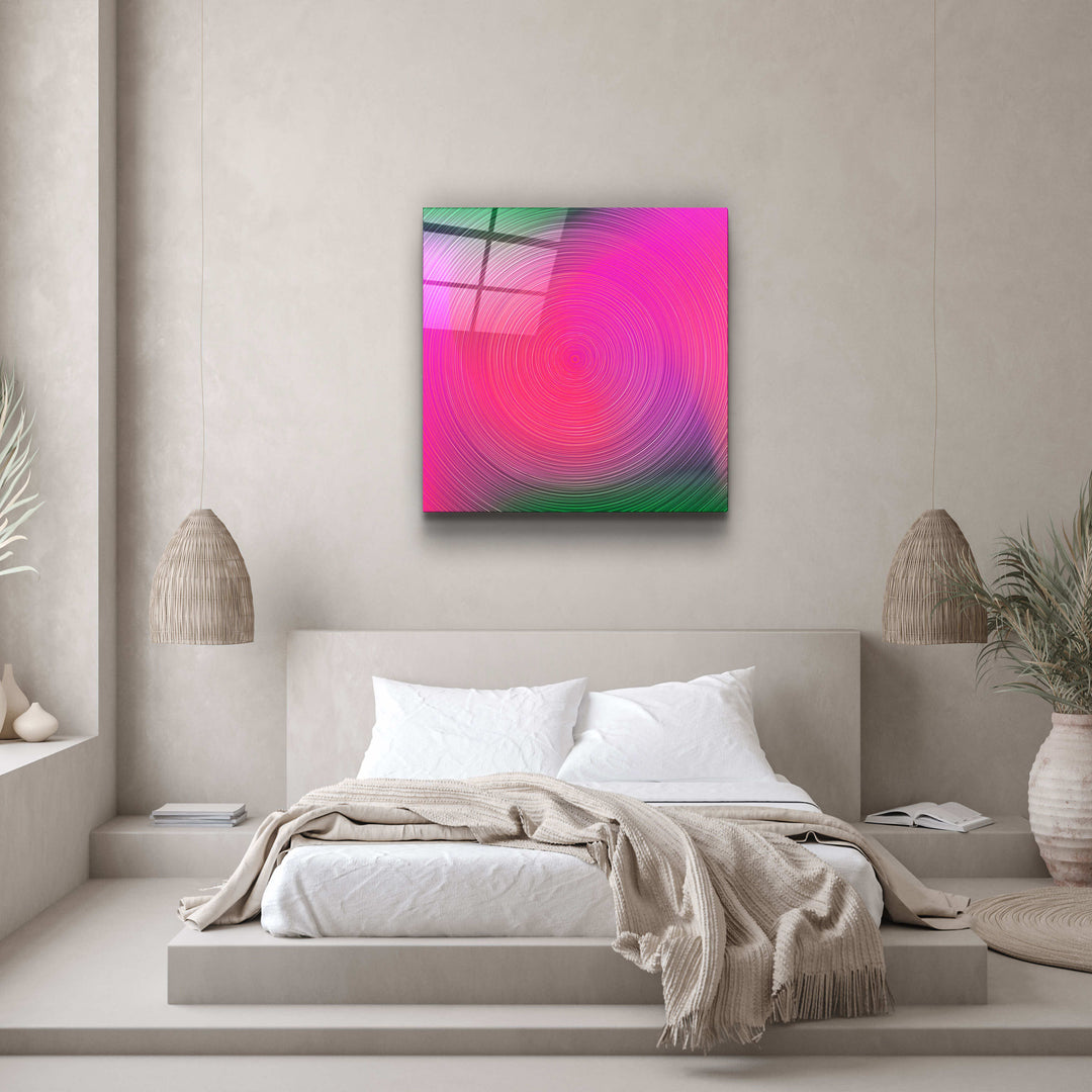 ."Pink Hypnosis". Designer's Collection Glass Wall Art