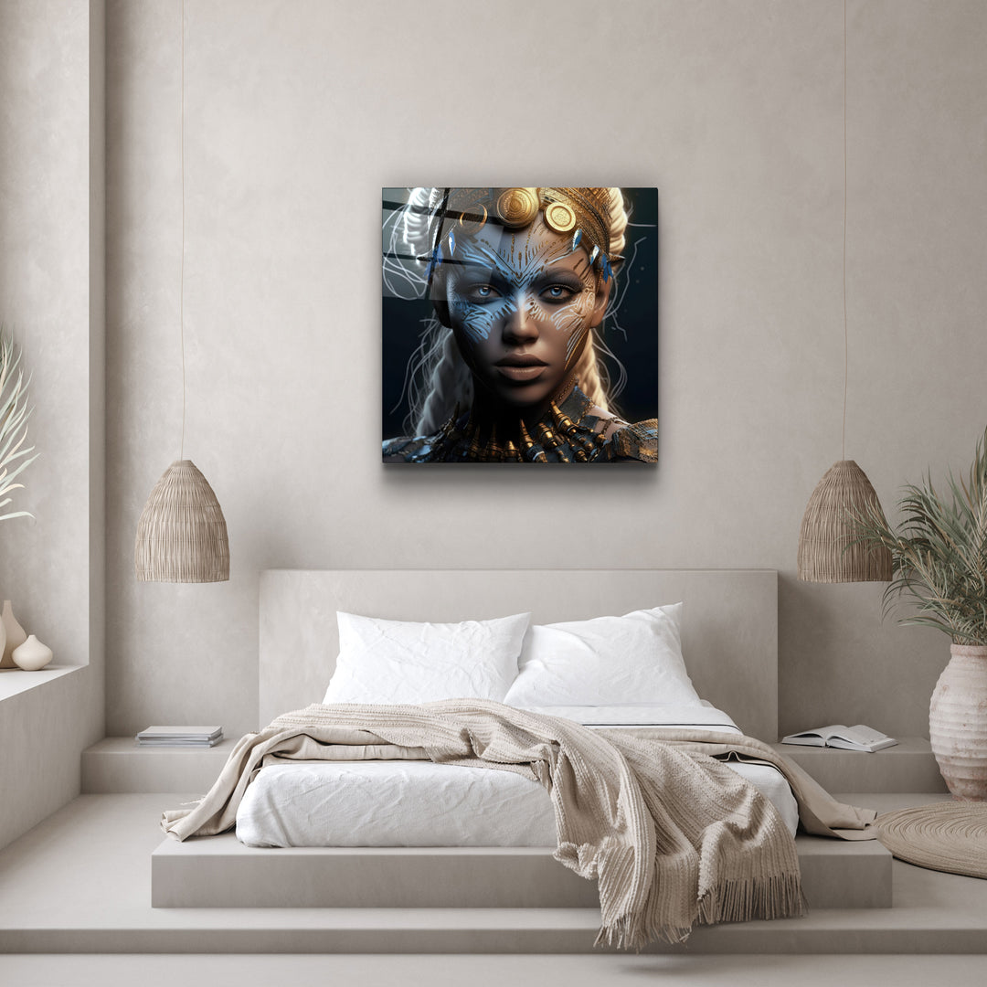 ."Woman Warrior 4". Secret World Collection Glass Wall Art