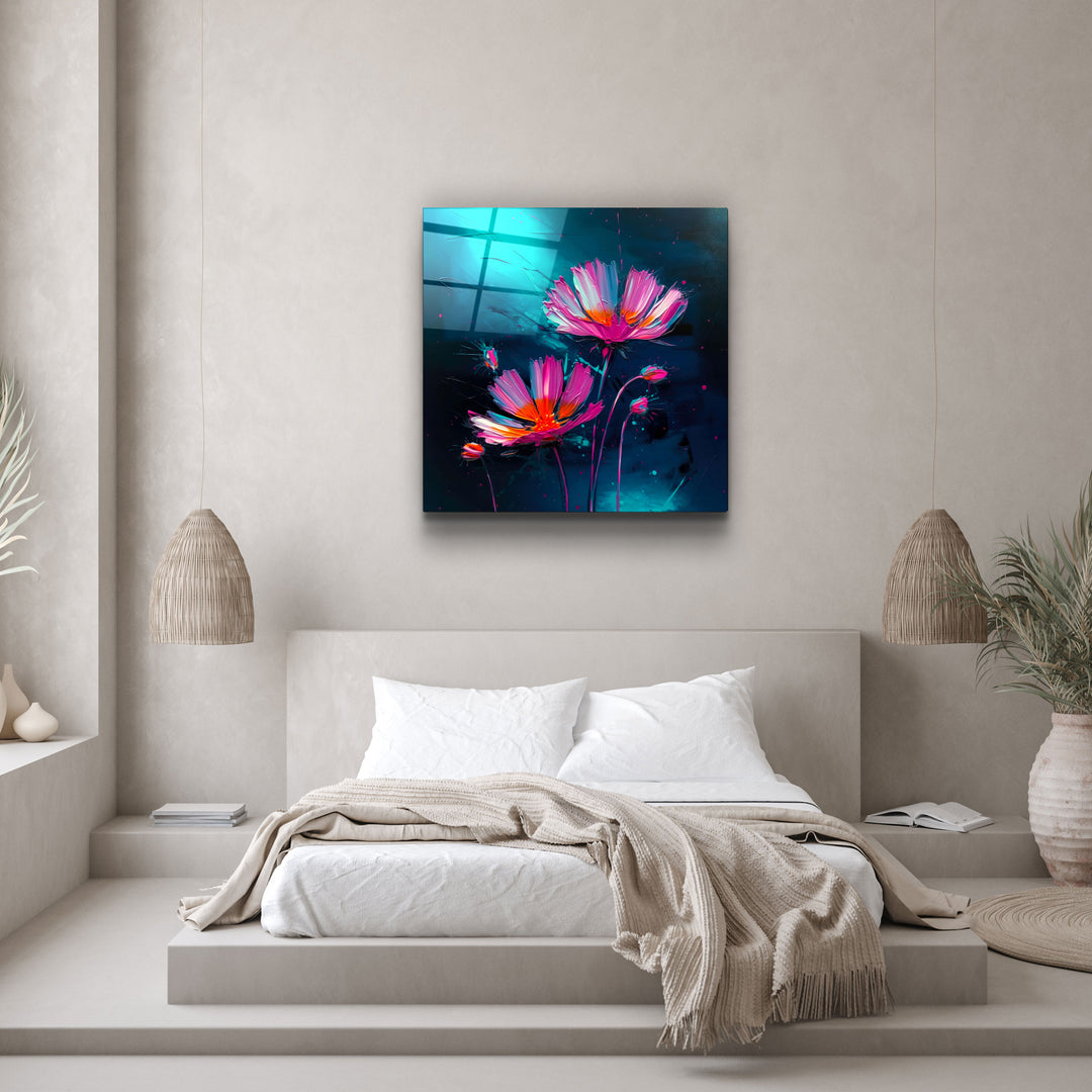 ."Flowers". Secret World Collection Glass Wall Art