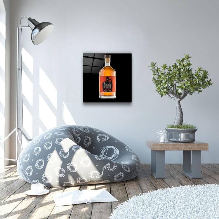 ."Whiskey Bottle". Glass Wall Art | Artdesigna Glass Printing Wall Arts.