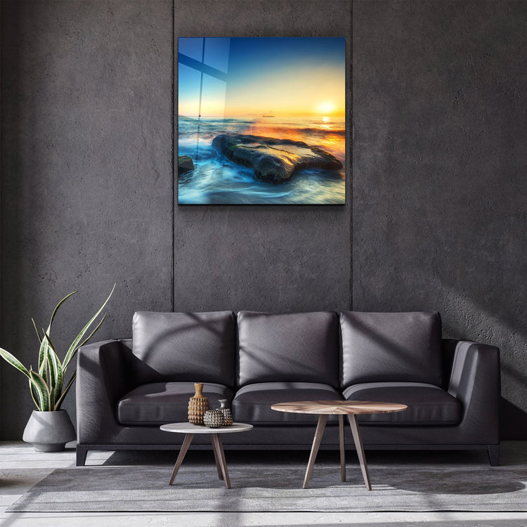 ・"Sunset"・Glass Wall Art | Artdesigna Glass Printing Wall Arts.