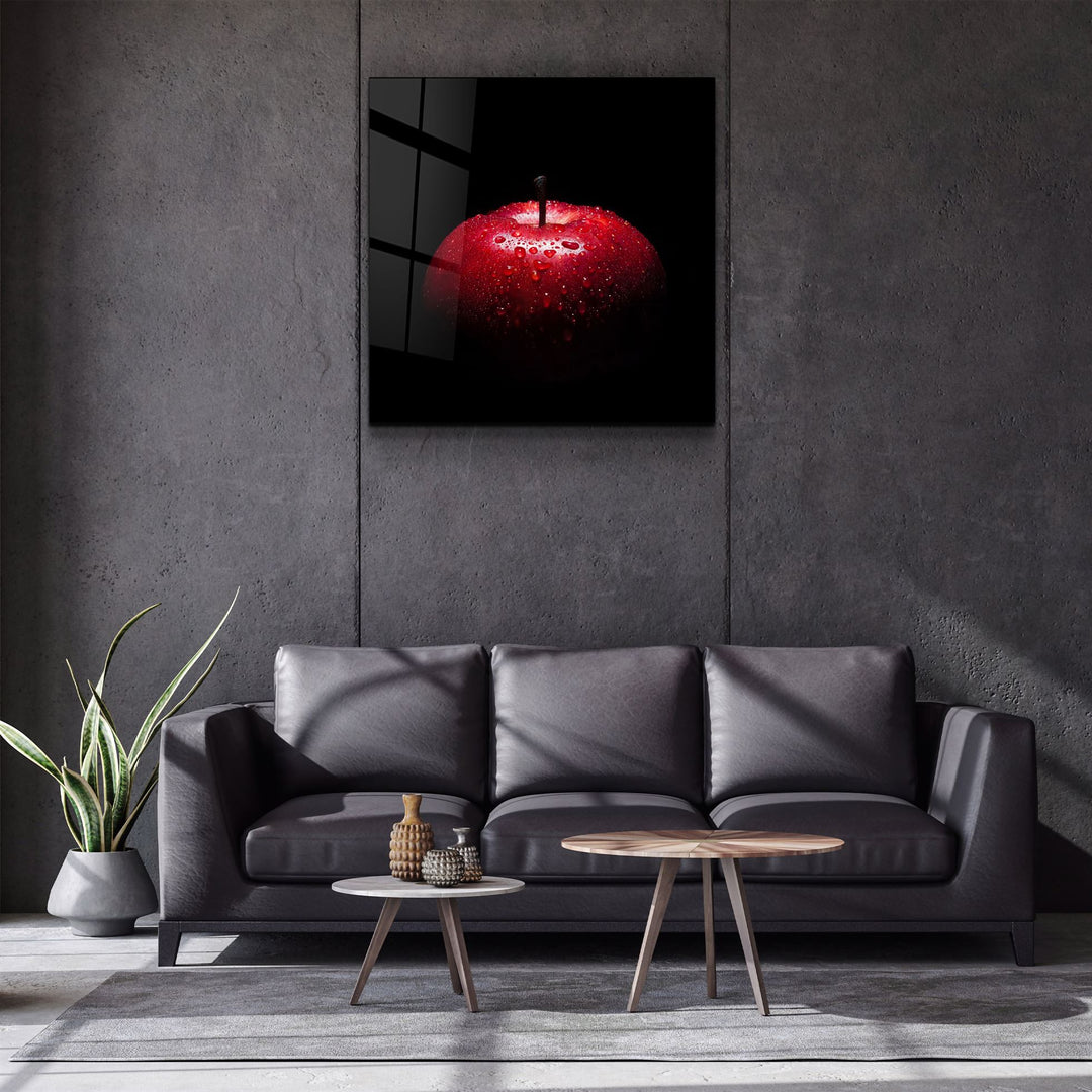 ・"Red Apple"・Glass Wall Art | Artdesigna Glass Printing Wall Arts.