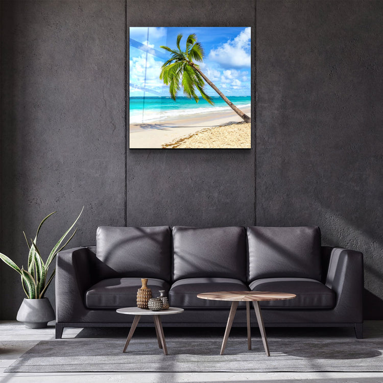 ・"Palm Tree"・Glass Wall Art | Artdesigna Glass Printing Wall Arts.