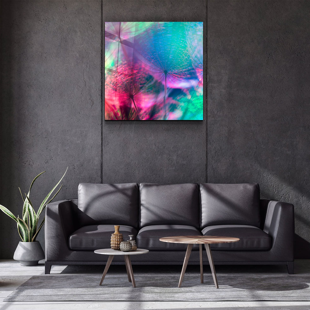 ・"Dandelion"・Glass Wall Art | Artdesigna Glass Printing Wall Arts.