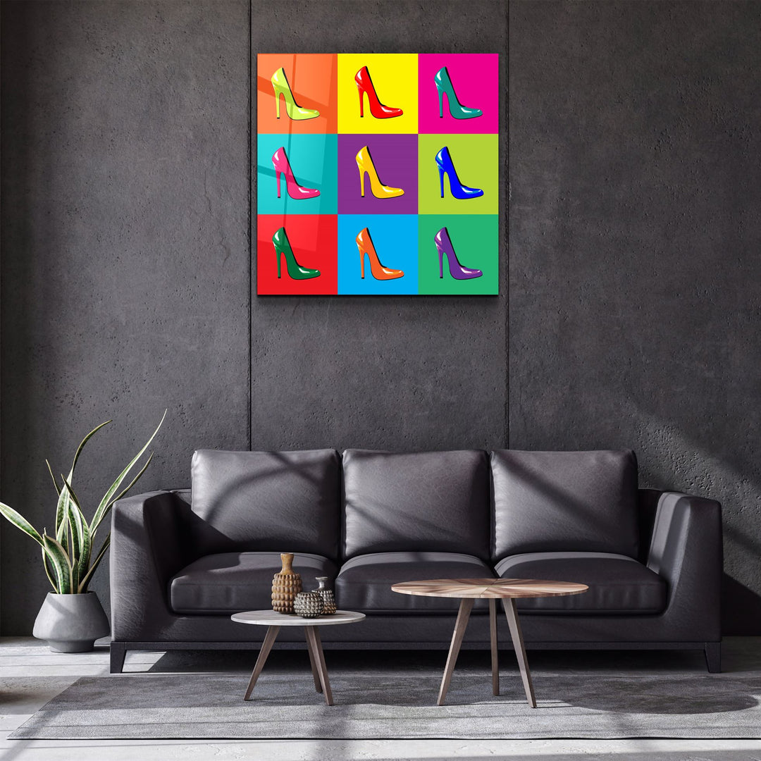 ・"Colorful Shoes"・Glass Wall Art | Artdesigna Glass Printing Wall Arts.