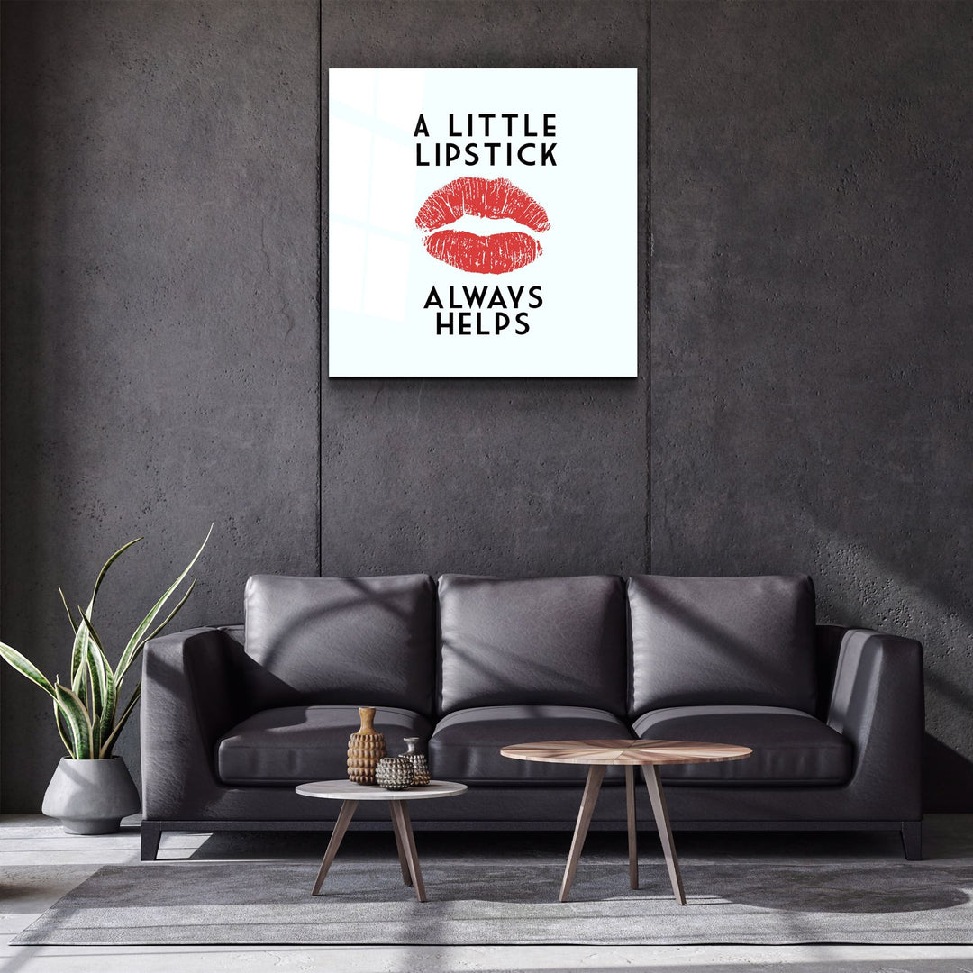 ・"Lipstick"・Glass Wall Art | Artdesigna Glass Printing Wall Arts.