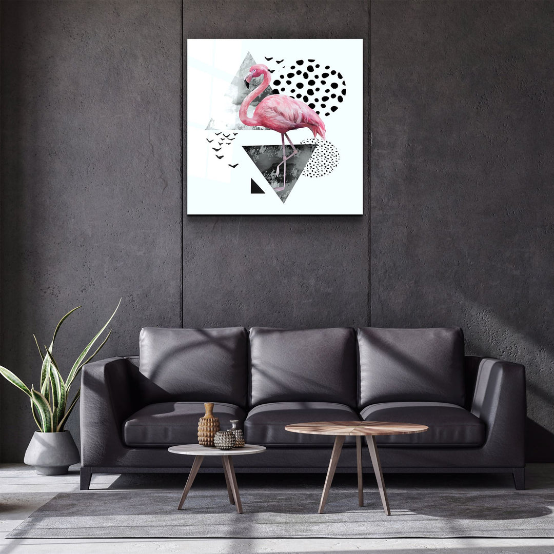 ・"Flamingo"・Glass Wall Art | Artdesigna Glass Printing Wall Arts.