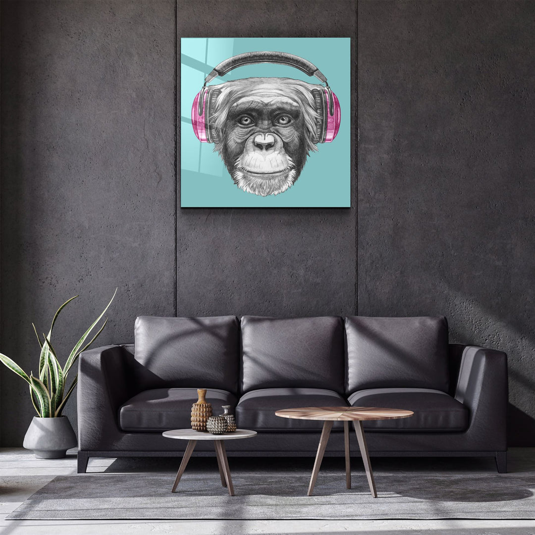 ・"Monkey"・Glass Wall Art | Artdesigna Glass Printing Wall Arts.