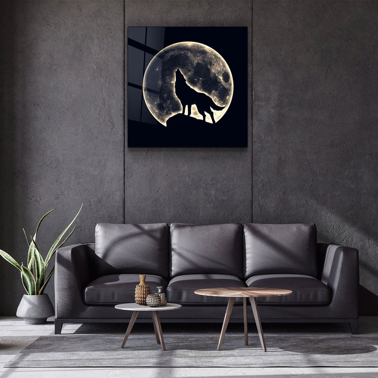 ・"Full Moon"・Glass Wall Art | Artdesigna Glass Printing Wall Arts.