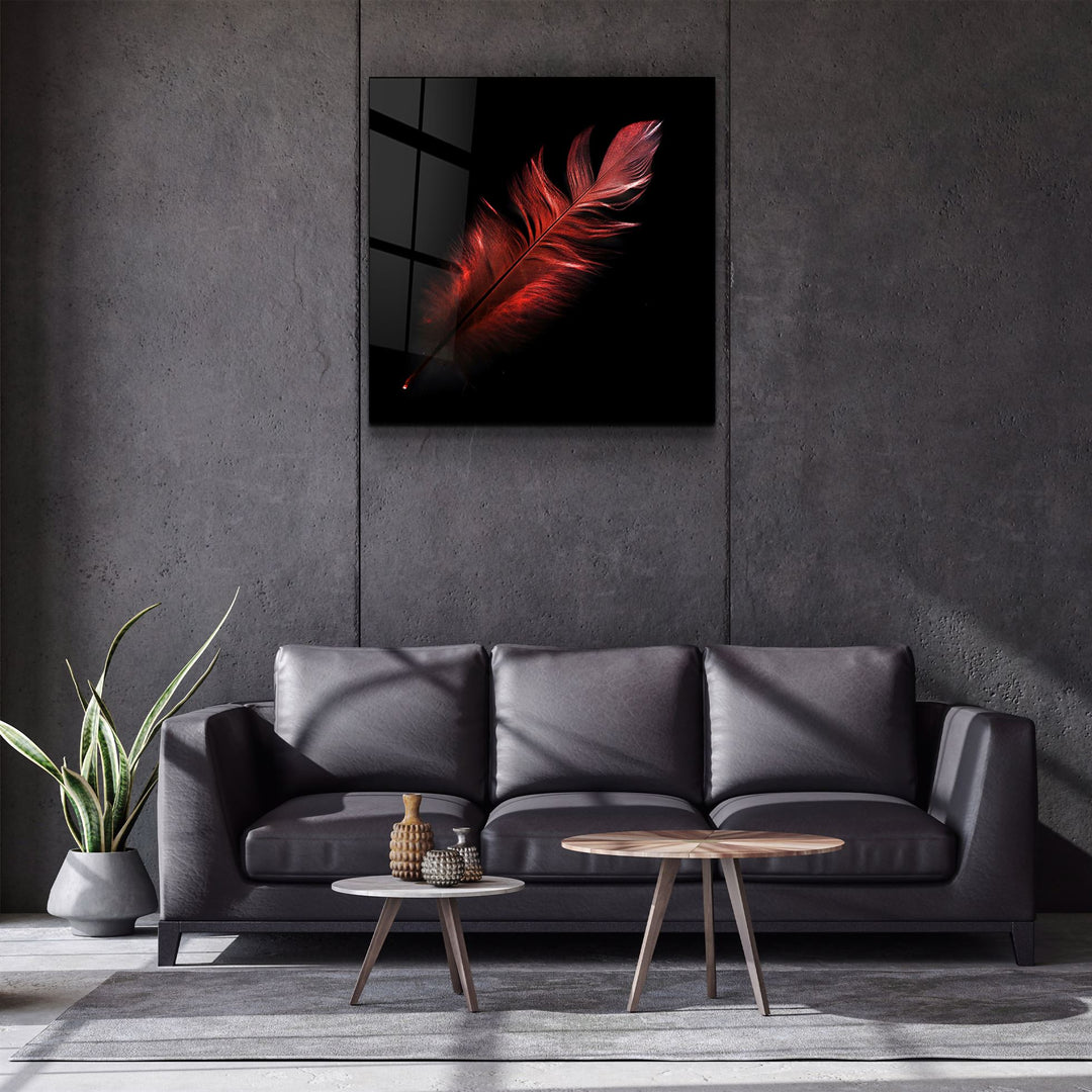 ・"Colorful Feather"・Glass Wall Art | Artdesigna Glass Printing Wall Arts.