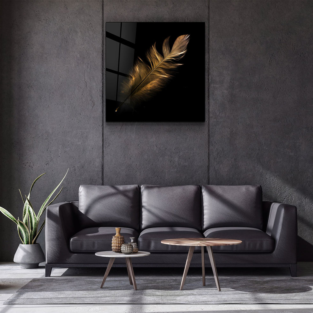 ・"Colorful Feather"・Glass Wall Art | Artdesigna Glass Printing Wall Arts.