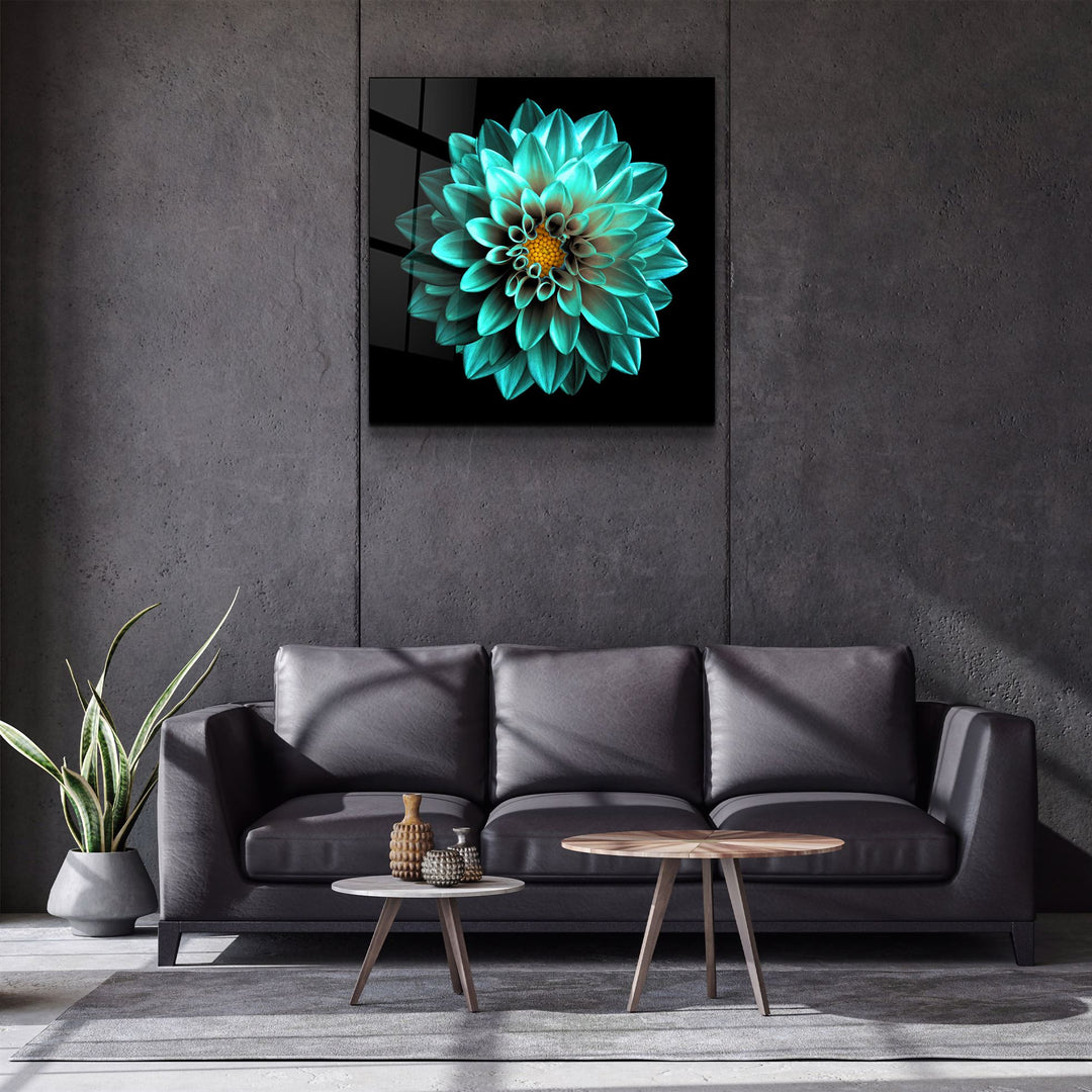 ・"Green Flower"・Glass Wall Art | Artdesigna Glass Printing Wall Arts.