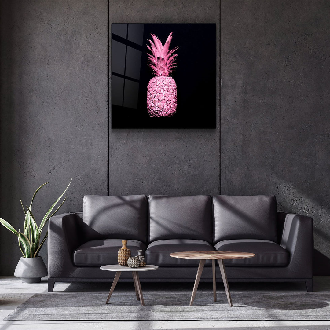 ・"Pink Pineapple"・Glass Wall Art | Artdesigna Glass Printing Wall Arts.