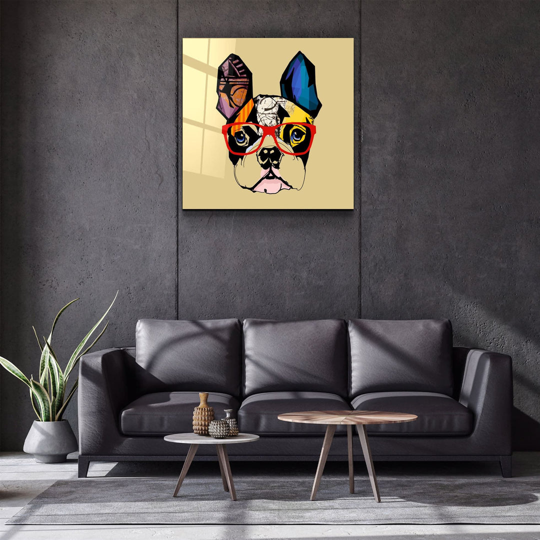 ・"Abstract Dog Face"・Glass Wall Art | Artdesigna Glass Printing Wall Arts.