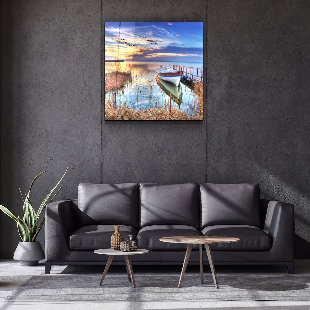 ・"Lake Landscape"・Glass Wall Art | Artdesigna Glass Printing Wall Arts.