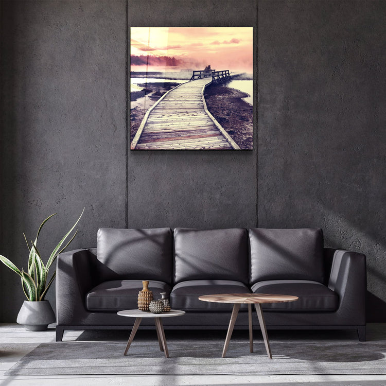 ・"Sunset Landscape"・Glass Wall Art | Artdesigna Glass Printing Wall Arts.