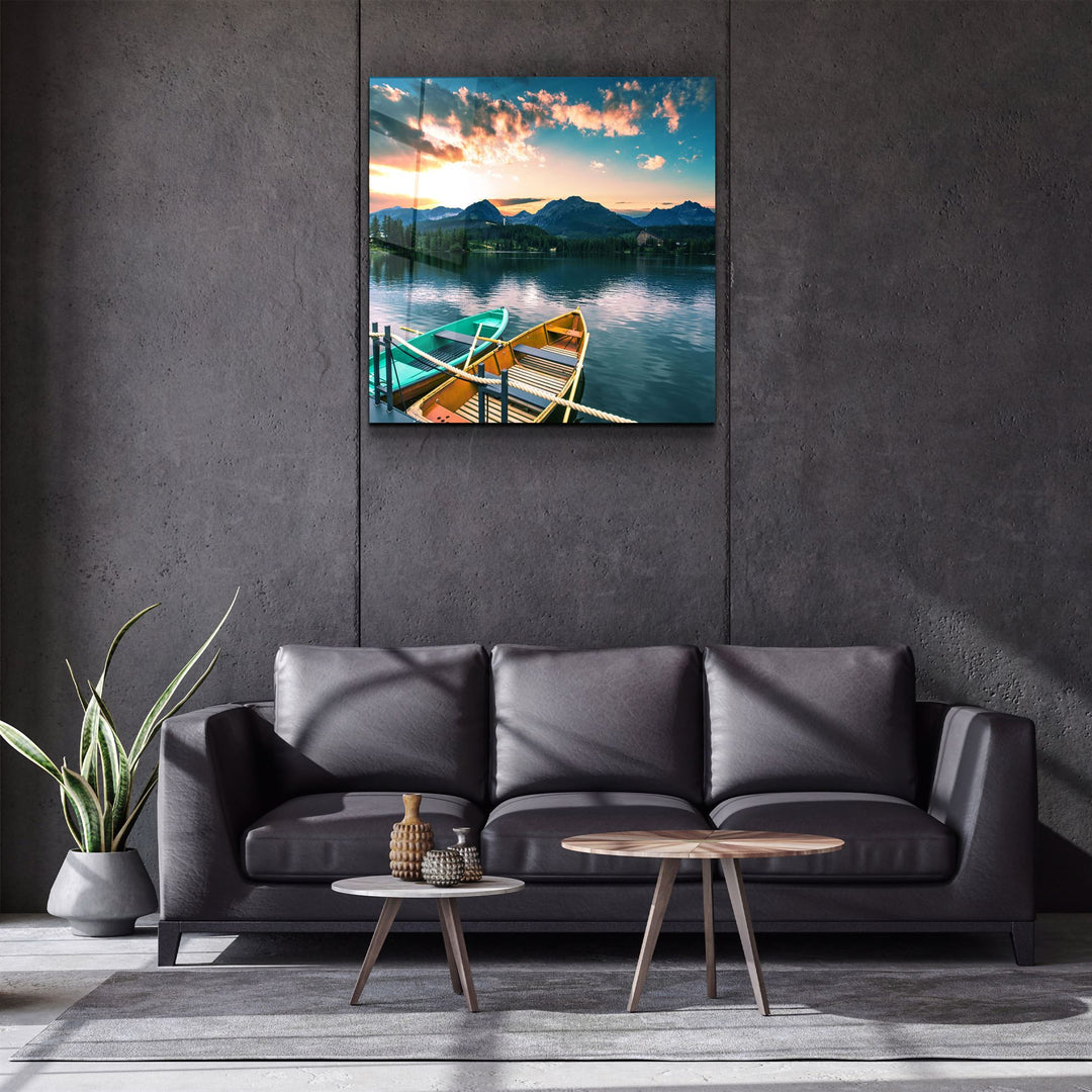 ・"Lake and Mountain Landscape"・Glass Wall Art | Artdesigna Glass Printing Wall Arts.