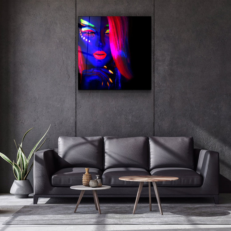 ・"Neon Dancer"・Glass Wall Art | Artdesigna Glass Printing Wall Arts.