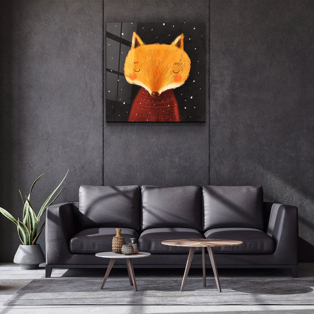 ・"Cute Fox"・Glass Wall Art | Artdesigna Glass Printing Wall Arts.