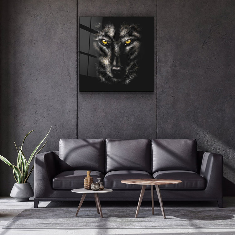 ・"Yellow eyes"・Glass Wall Art | Artdesigna Glass Printing Wall Arts.