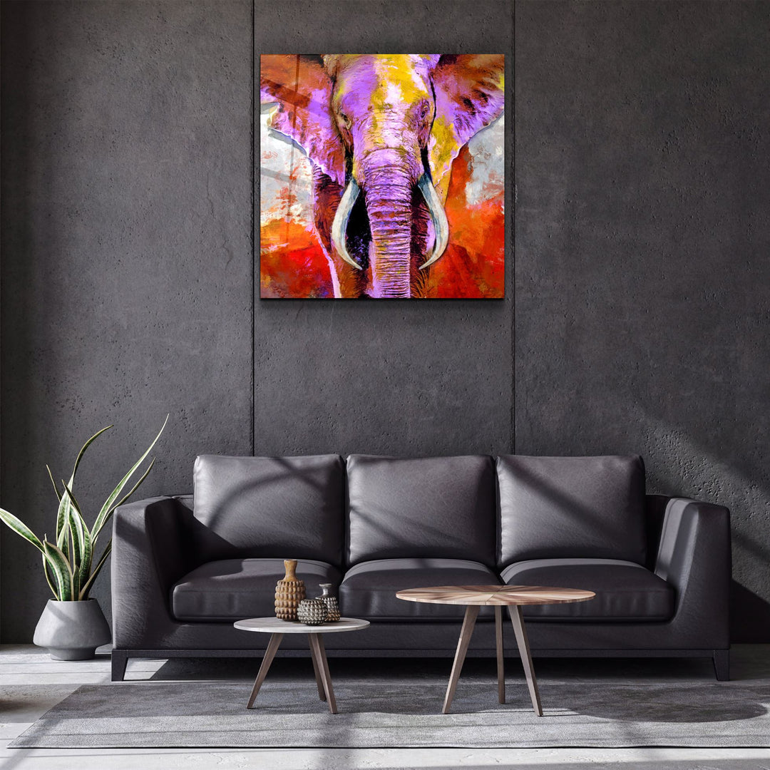 ・"Elepurple"・Glass Wall Art | Artdesigna Glass Printing Wall Arts.