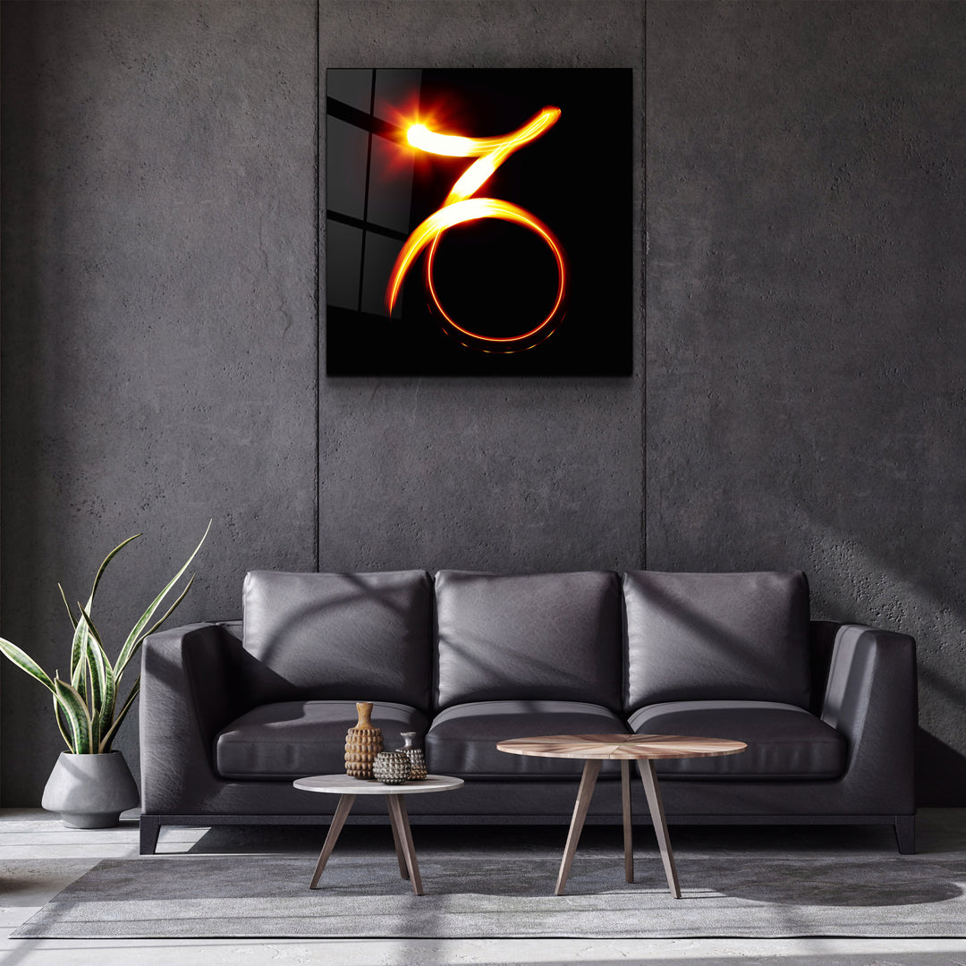 ."Capricorn Zodiac Symbol". Glass Wall Art | Artdesigna Glass Printing Wall Arts.