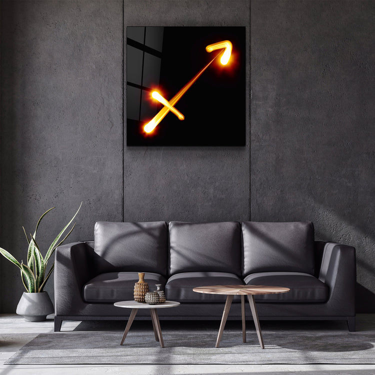 ."Sagittarius Zodiac Symbol". Glass Wall Art | Artdesigna Glass Printing Wall Arts.