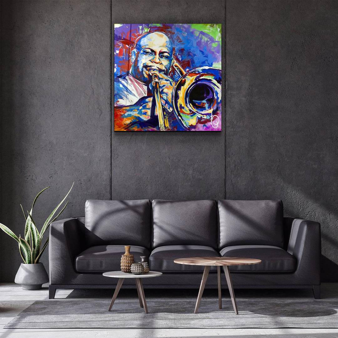 ・"Abstract Musician"・Glass Wall Art | Artdesigna Glass Printing Wall Arts.