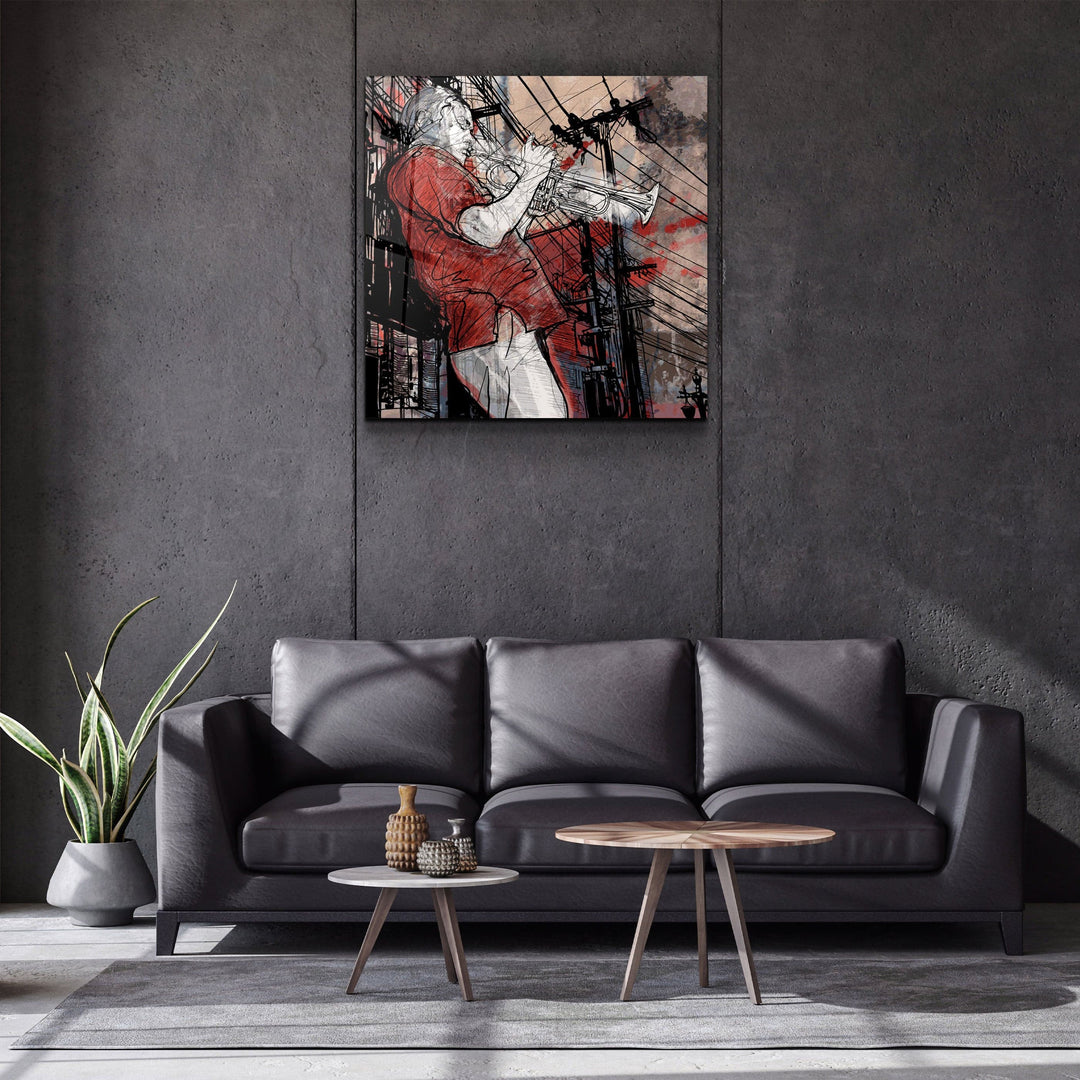 ・"Abstract Musician V2"・Glass Wall Art | Artdesigna Glass Printing Wall Arts.