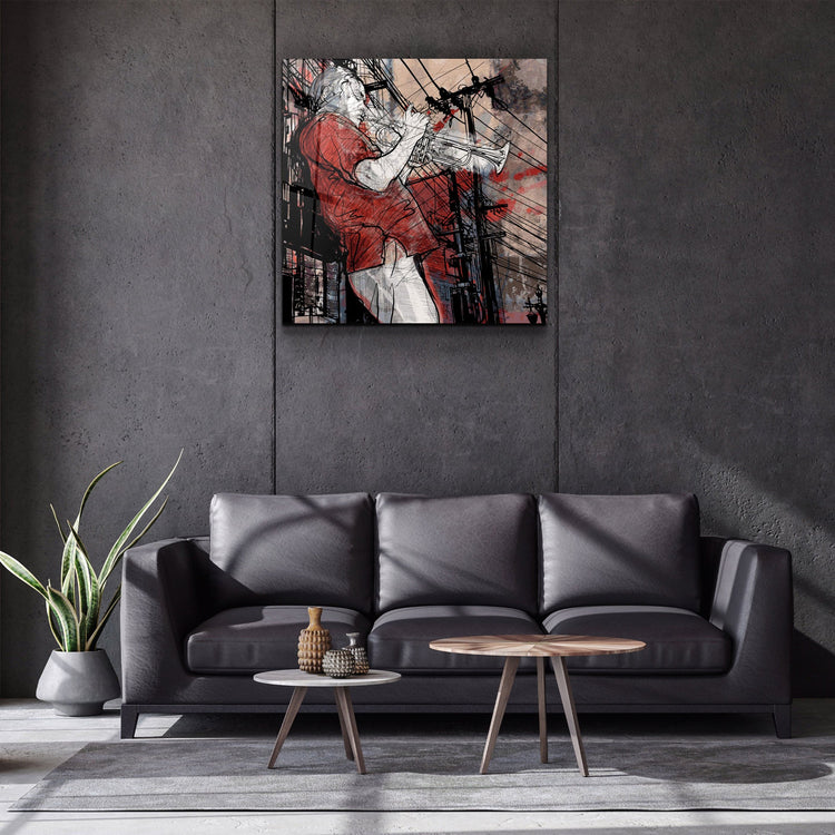 ・"Abstract Musician V2"・Glass Wall Art | Artdesigna Glass Printing Wall Arts.