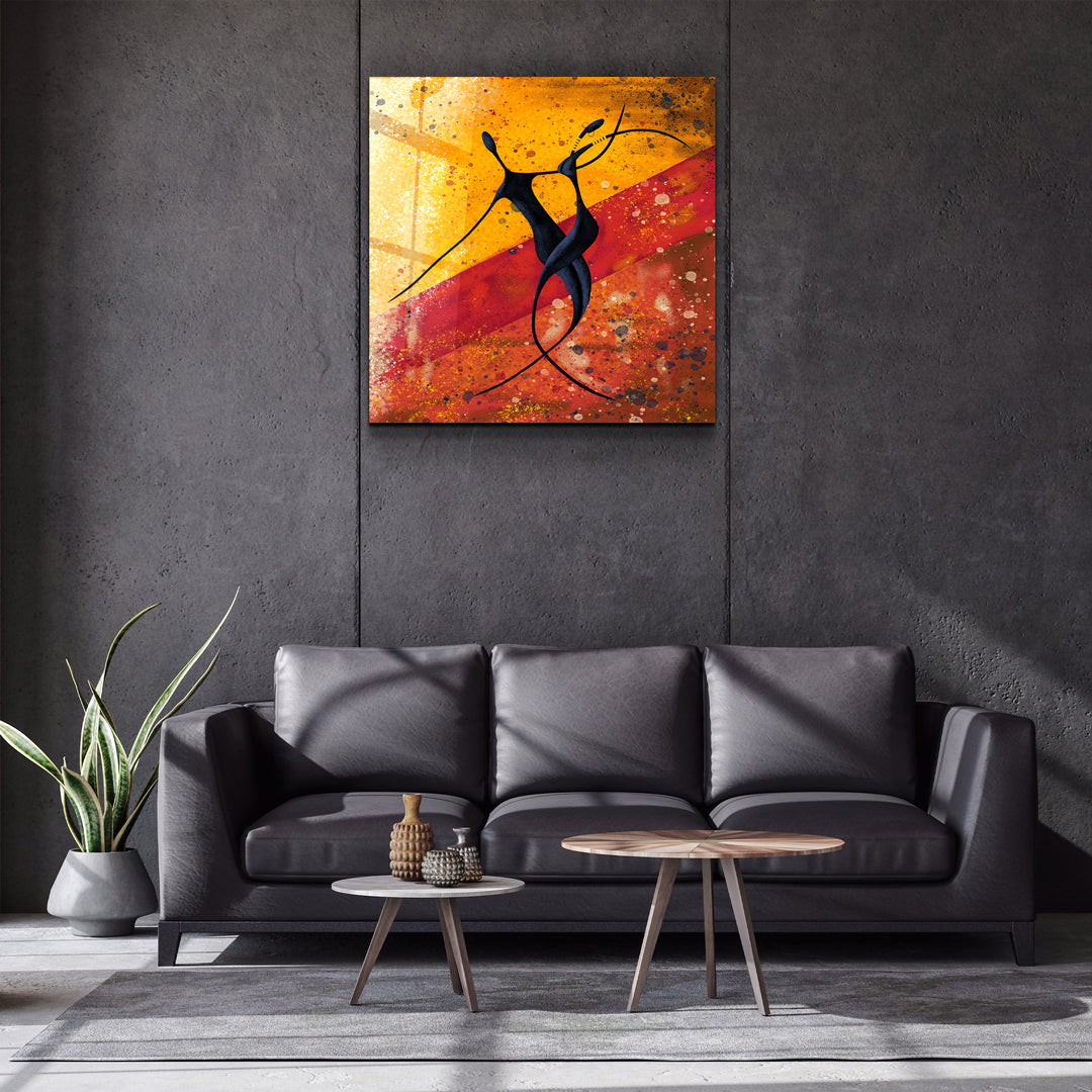 ・"Abstract Dancers"・Glass Wall Art | Artdesigna Glass Printing Wall Arts.