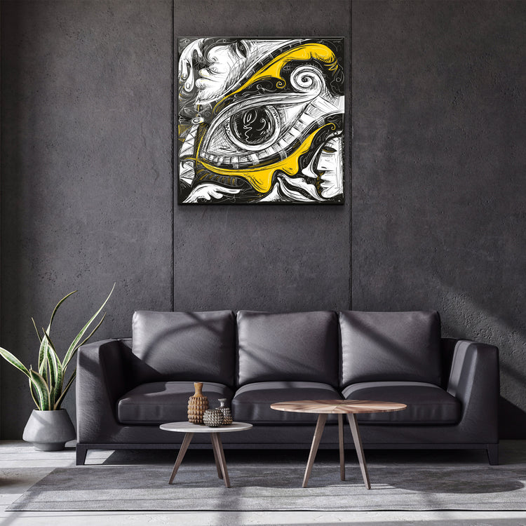 ・"Abstract Faces and Eyes"・Glass Wall Art | Artdesigna Glass Printing Wall Arts.