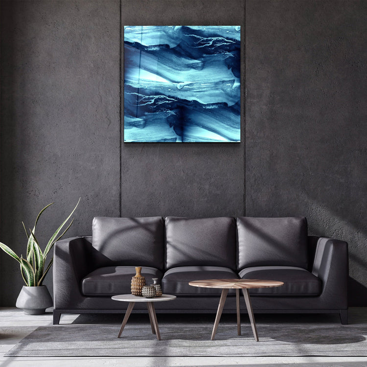 ・"Abstract Waves"・Glass Wall Art | Artdesigna Glass Printing Wall Arts.