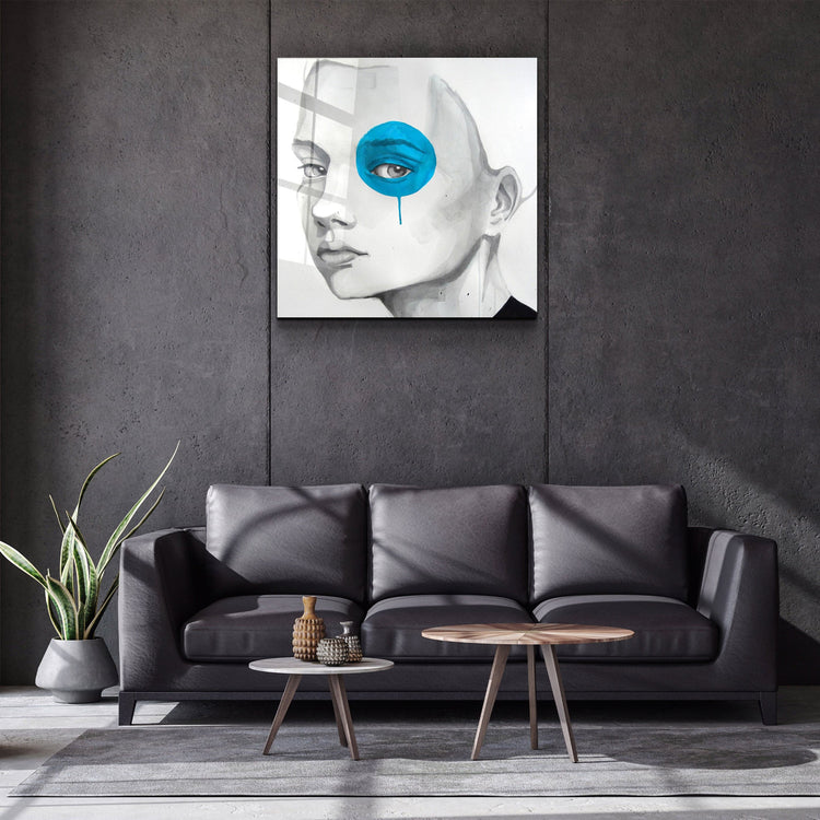 ・"Blue Eye"・Glass Wall Art | Artdesigna Glass Printing Wall Arts.