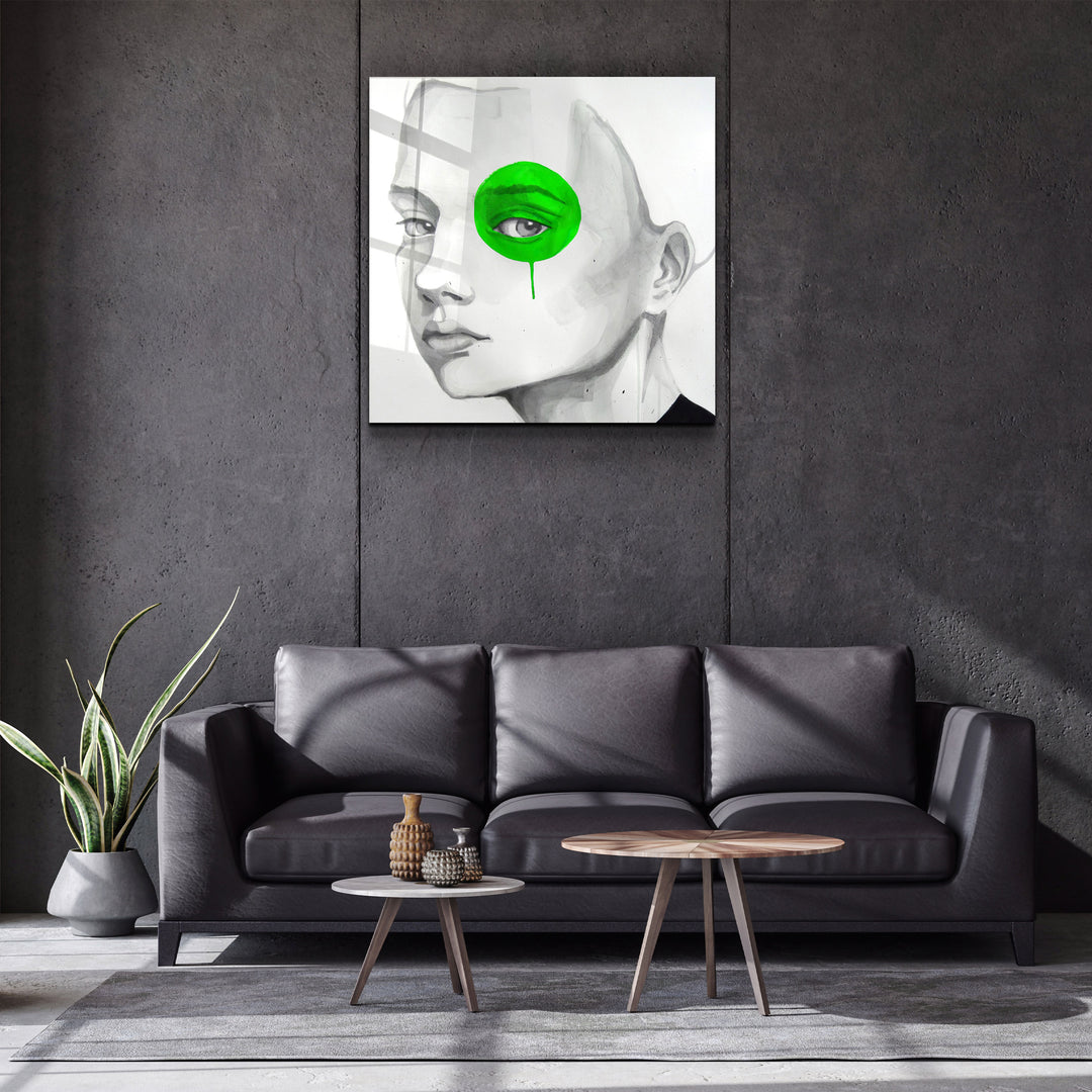 ・"Green Eye"・Glass Wall Art | Artdesigna Glass Printing Wall Arts.