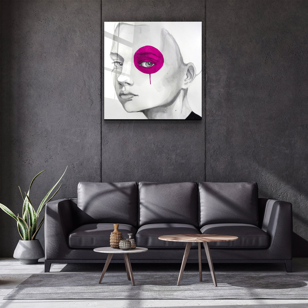 ・"Purple Eye"・Glass Wall Art | Artdesigna Glass Printing Wall Arts.