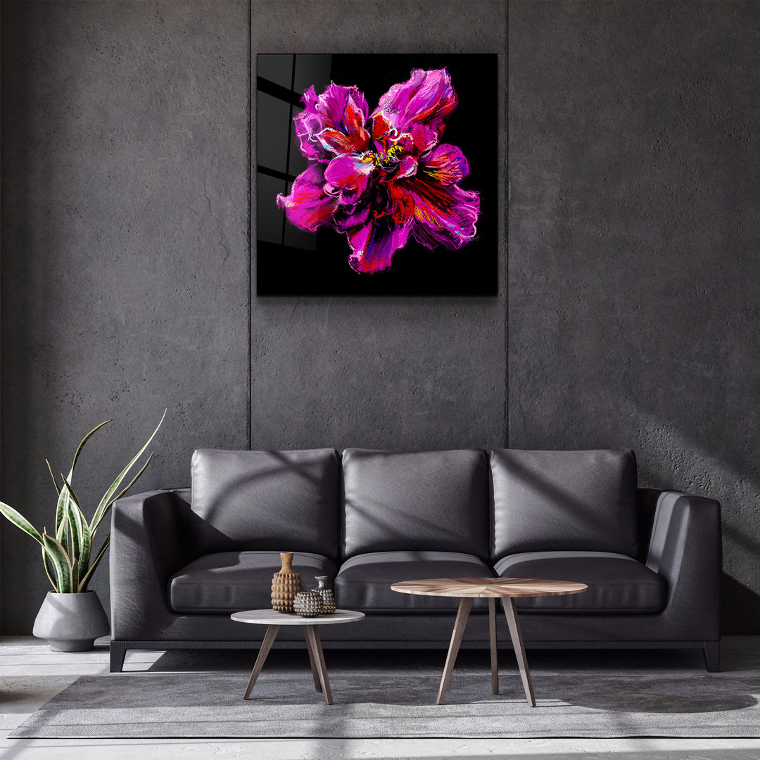 ・"Abstract Purple Flower"・Glass Wall Art | Artdesigna Glass Printing Wall Arts.